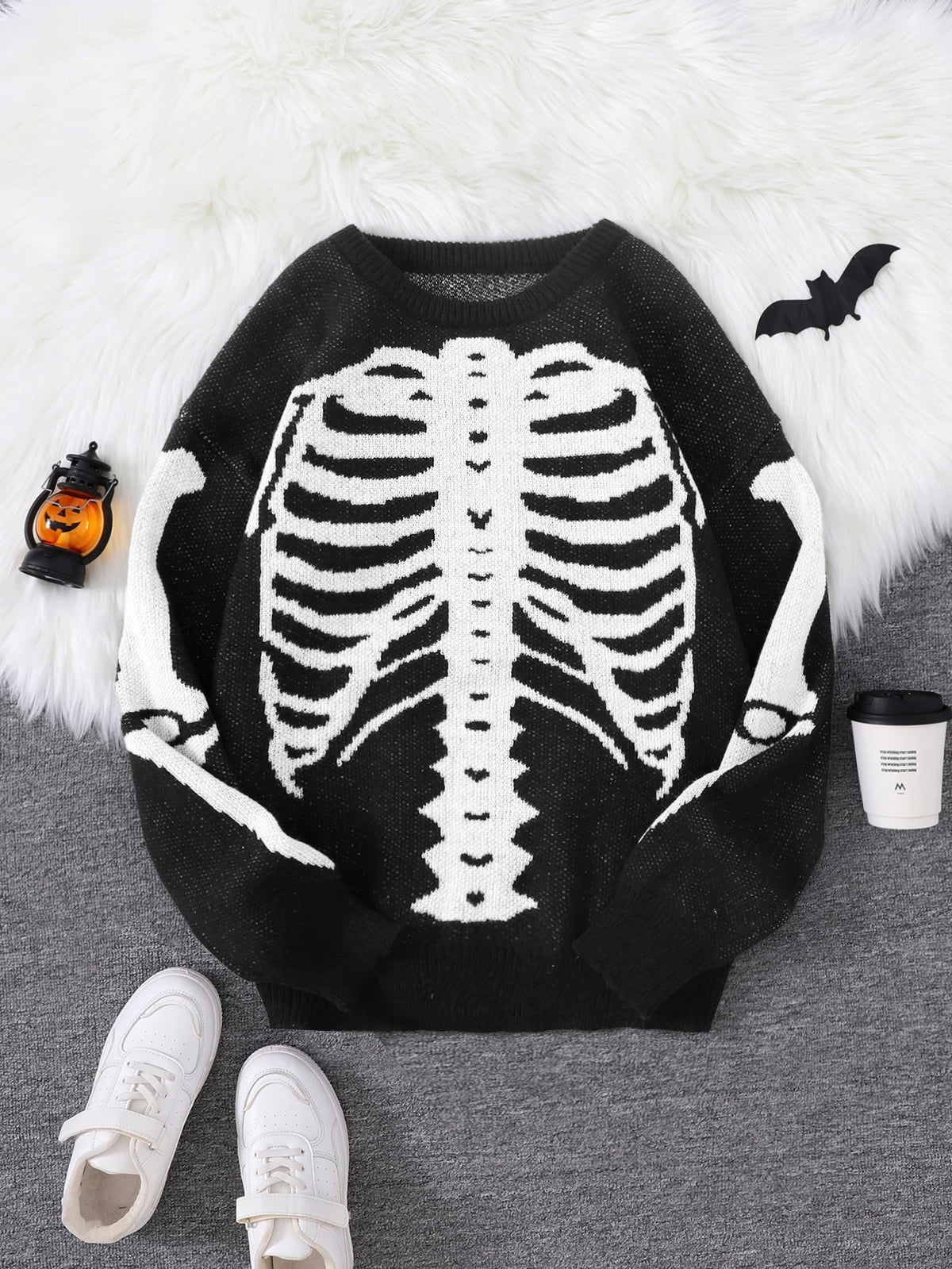 New Popular Autumn and Winter Backbone Jacquard Pattern Pullover Sweater Casual Round Neck Knitted Men's Pullover