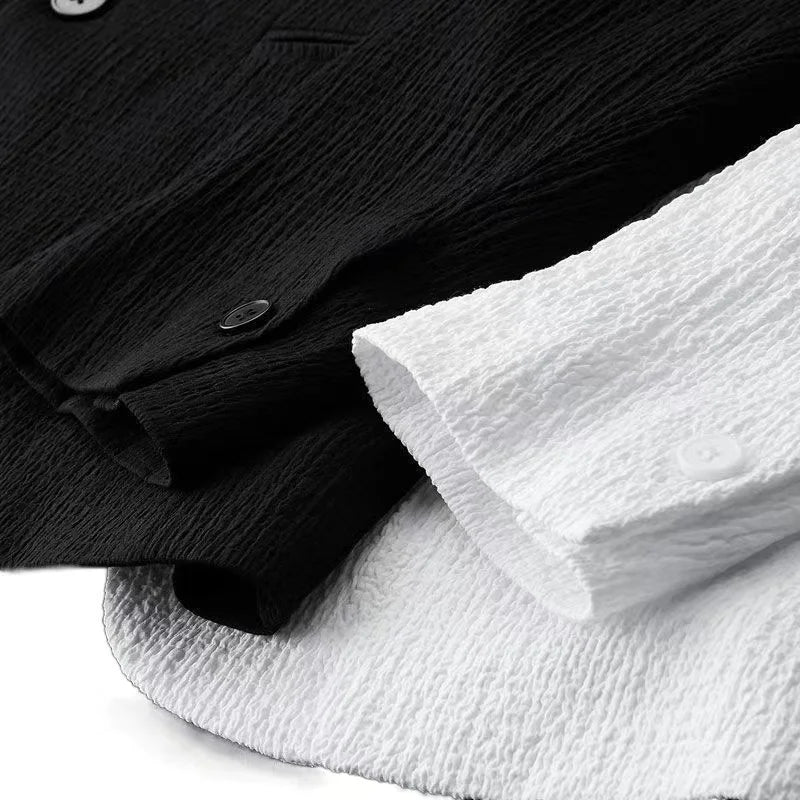 2024 Summer and Autumn New Fashion Suit Men's Long Sleeved High End Quality Casual Set Korean Edition Casual Two Piece Set