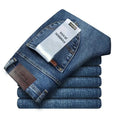 2026 New Spring Autumn Men Classic Jeans Business Fashion Straight Regular Blue Stretch Denim Trousers Men's Smart Jeans